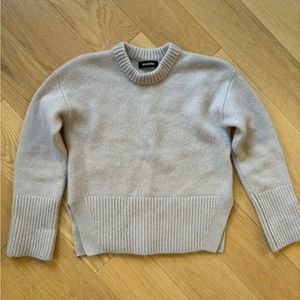 Naadam Luxe Cashmere Fisherman Trim Crewneck Sweater